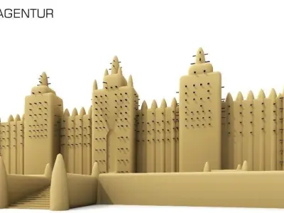 7x world famous mosques - 3D Building Models 3D Model Collection