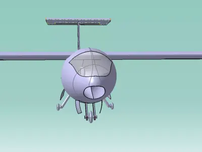 A powered glider Low-poly 3D model