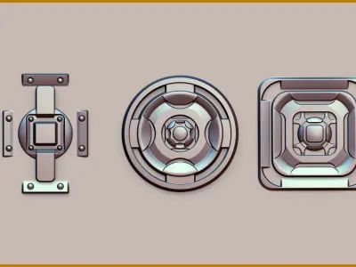 Hard Surface VDM Brushes and Alpha Vol 1 3D model