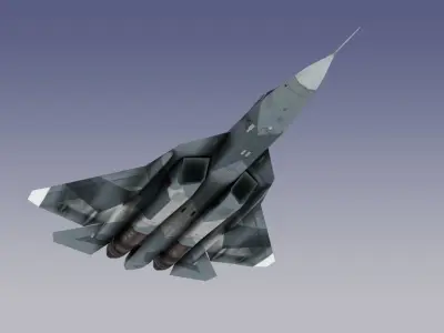 Su-57 Stealth Fighter Low-poly 3D model