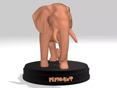 Asia Elephant Printable Free low-poly 3D model