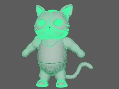 Tiger character Low-poly 3D model