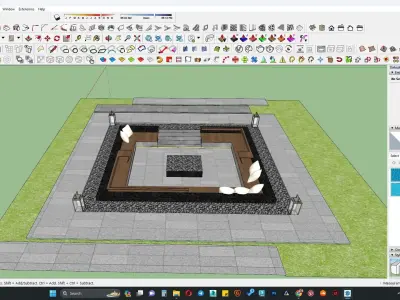 Outdoor sitting area 3d model 3D model purchase