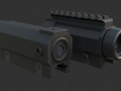 HK Hensoldt Universal Rifle Optic HKV ZF Low-poly 3D model