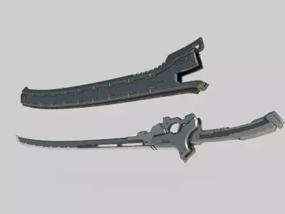 Future sci-fi cold weapon Samurai sword 3D model
