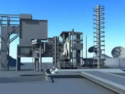 Center of Rocket launch Free low-poly 3D model