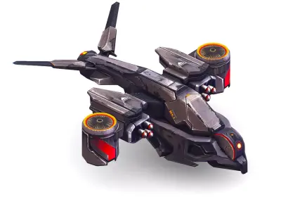 Low Poly 3d Model Flying Military Drone Low-poly 3D model