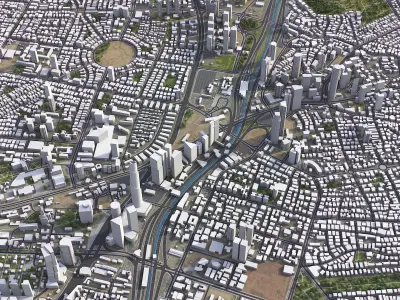 Tel Aviv Low-poly 3D model