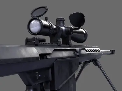 Barrett M107A1 sniper rifle  Low-poly 3D model