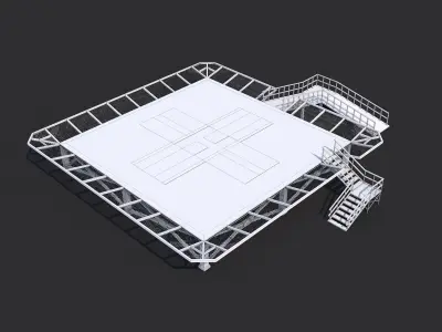 3 Helipad - Rooftop Elements Low-poly 3D model