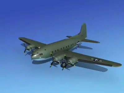 Boeing 307 Stratoliner US Army Air Corps 2 3D model