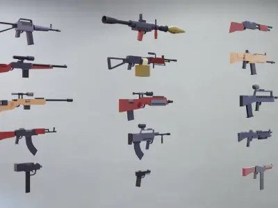 Weapons Pack  Low-poly 3D model