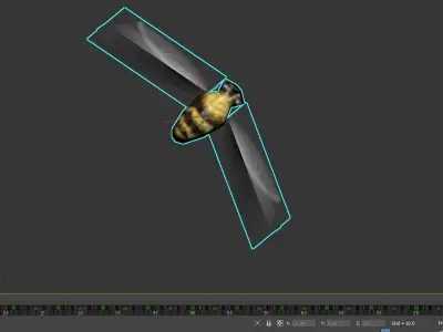 Low Poly Background Flies and Bees Animated Low-poly 3D model