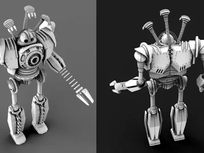Iron Giant- Battle Mode- Transform-  lowpoly - gameready Low-poly 3D model