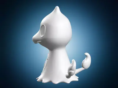 Pokemon-inspired Lizard Ghost Miniature 3D print model
