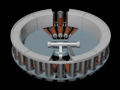 T-64 T-80 MZ Simplified Carousel Autoloader 3D model