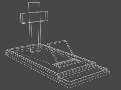 Grave cross on table Free 3D model