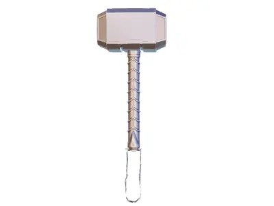 Thor Hammer Mjolnir Sci-Fi Metallic Weapon 3D model