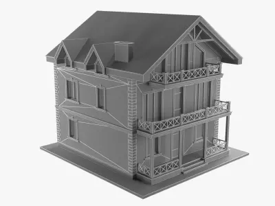 Cottage Low-poly 3D model