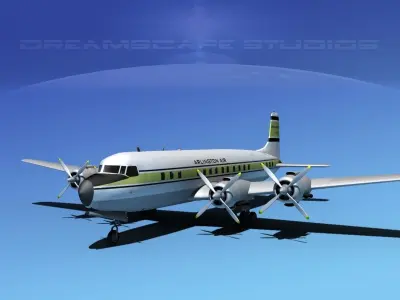 Douglas DC-7C Arlington Air 3D model