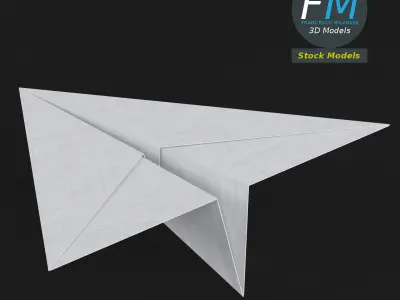 Paper plane 1 Low-poly 3D model