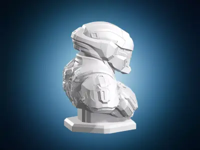 Futuristic Armored Sci Fi Bust 3D print model