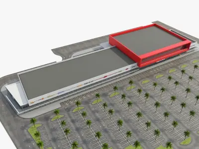 Shopping Mall 02 Low-poly 3D model