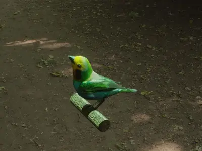 bird flying Low-poly 3D model