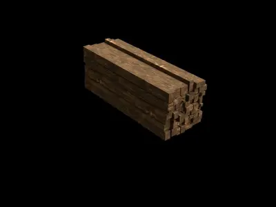 Wood stack Low-poly 3D model