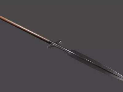 Medieval style long boar spear Free low-poly 3D model