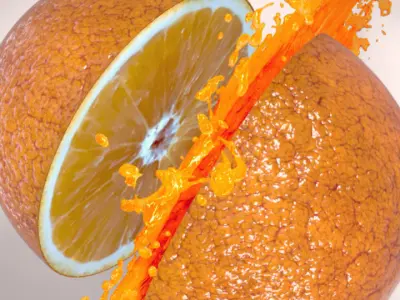 Orange Juice Explode Alembic Sequence 3D model