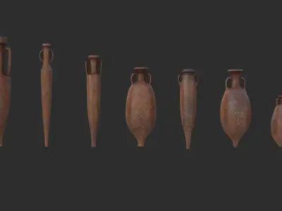 Amphora - Red Terracotta Low-poly 3D model