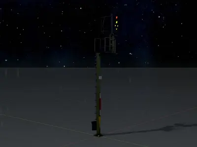 KS Railway Signal Post 7000mm Version-12 Low-poly 3D model