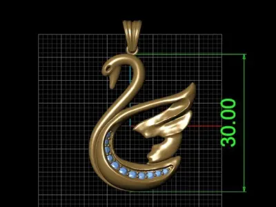 Swan Pendant Free 3D model