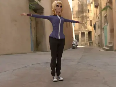 Office Lady Low-poly 3D model