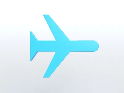 Airplane Mode Symbol v1 005 Low-poly 3D model