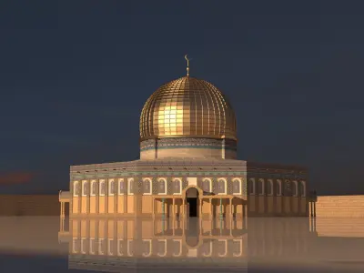 Aqsa Mosque Free low-poly 3D model