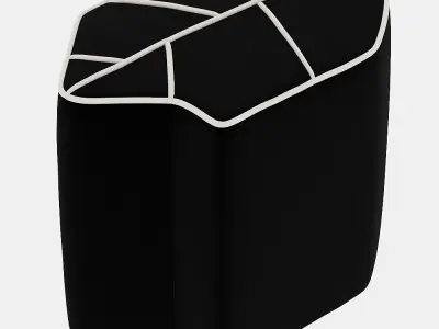 Leaf Stool With Contrasting Piping 3D model