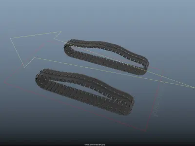 Rigged Maya Tank tracks or Continuous Tracks Low-poly 3D model