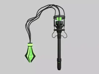 SciFi Flail A03 Black Green - Sci Fi Weapon Design Low-poly 3D model