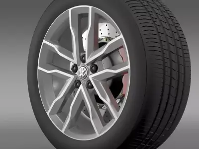 Volkswagen Polo TSI Bluemotion wheel 3D model