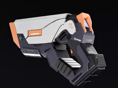 Sci-Fi Energy Pistol Futuristic Game Ready Weapon 3D model