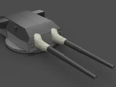 38 cm SK C34 naval gun Low-poly 3D model