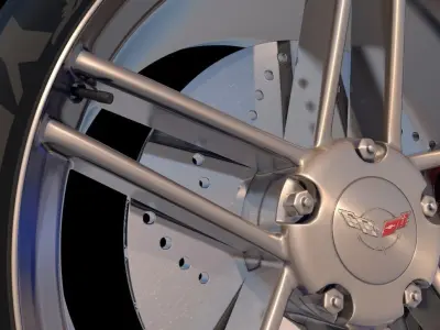 C6 Corvette Wheel and Rim Free low-poly 3D model