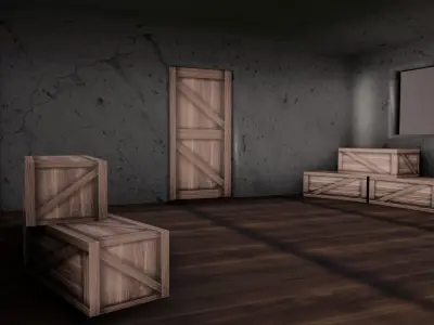 Old House wiht open room Lowpoly Low-poly 3D model