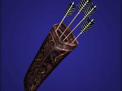 Bow Arrows Quiver Low-poly 3D model