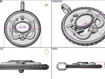 Diver pendant 3D print model