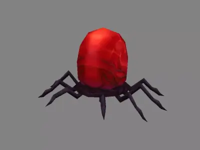 Cartoon animals - lice - blood-sucking ticks - spider Low-poly 3D model