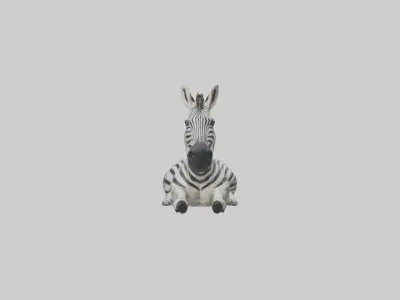 Lying Zebra Model 1 Low-poly 3D model