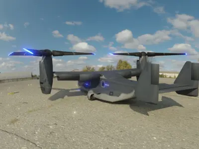 bell boeing v-22 osprey  Low-poly 3D model